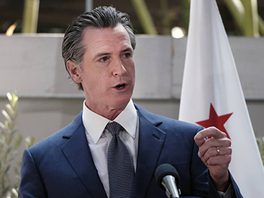 FILE - California Governor Gavin Newsom answers questions at a news conference in Los Angeles, on June 9, 2022. As President Joe Biden runs up against the limits of what he can do on abortion, gun control and other issues without larger Democratic majorities in Congress, some in his party want more fire and boldness than the president's acknowledgement of their frustration and calls imploring people to vote in November. (AP Photo/Richard Vogel, File)